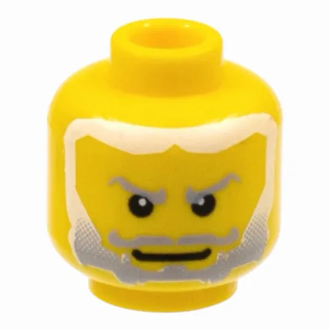LEGO Minifigure, Head Beard Gray Fading to White Hair King
