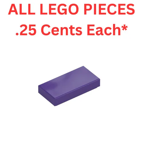 LEGO Tile 1x2 with Groove Purple 3069 - Genuine LEGO Parts Pieces Bulk