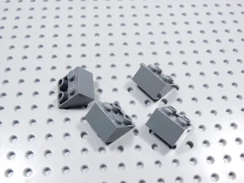 LEGO Lot of 4 Dark Bluish Gray 2x2 Inverted Slopes BD
