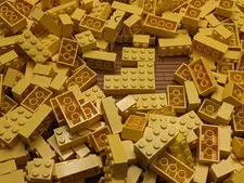 LEGO 200pcs Bricks 2x2 2x3 2x4 Yellow Mix Bulk Lot Cleaned Assorted City