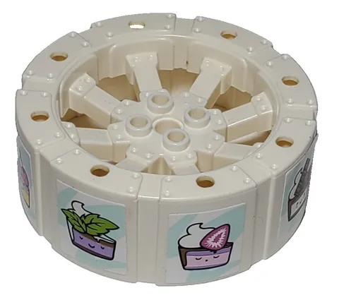 Lego 55817pb002 Wheel Wagon Viking with 12 Holes and Stickers 41393 Baking Comp