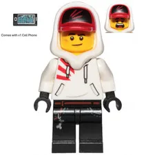 LEGO Hidden Side Jack Davids Minifigure hs009 Phone Lopsided Smile New