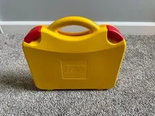 LEGO storage box (Yellow w/ red clasps)