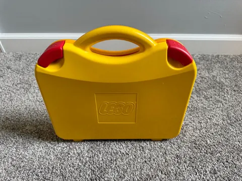 LEGO storage box (Yellow w/ red clasps)