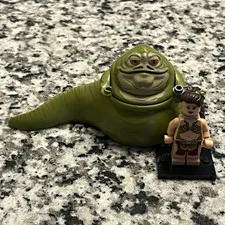 LEGO Jabba the Hutt Minifigure w/ Chain Accessory & Black Display Base 6+