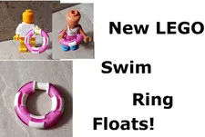 New LEGO Swim Floatie Ring Pink White Super Cute FLOATS fits Friends Float Bath