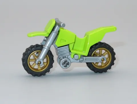 LEGO Motorcycle Dirt Bike lime green gold rims for minifigures 60049