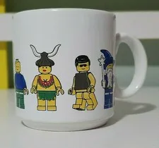 LEGO CUP MADE IN ENGLAND WIZARD SUNGLASSES VIKINGS JOCKEY PIRATE