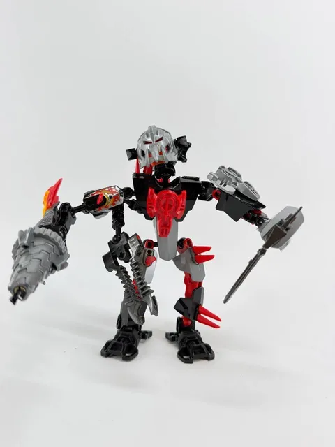 LEGO Hero Factory Bionicle Custom Black Silver Red Robot Figure Weapons