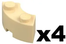 Lego Part 85080 Tan BRICK Round 2 x 2 Macaroni with Stud Notch Qty 4 TN4