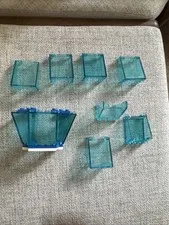 LEGO BULK LOT OF 10 TRANS LIGHT BLUE 3X4X4 INVERTED WINDSCREENS #72475