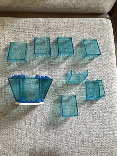 LEGO BULK LOT OF 10 TRANS LIGHT BLUE 3X4X4 INVERTED WINDSCREENS #72475