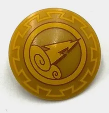 Lego New Pearl Gold Minifigure Shield Circular Round Convex Face Storm Clouds