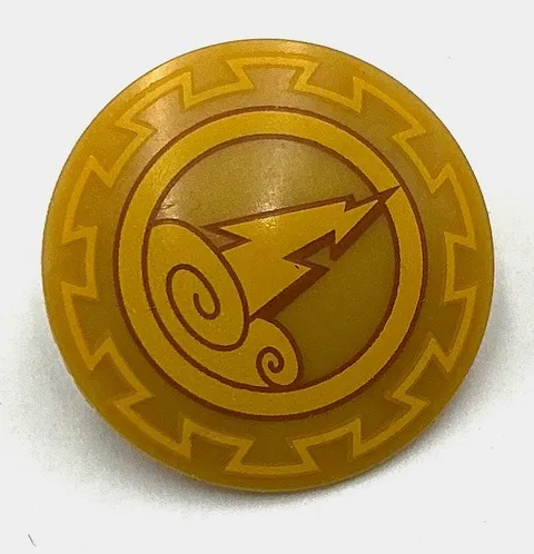 Lego New Pearl Gold Minifigure Shield Circular Round Convex Face Storm Clouds