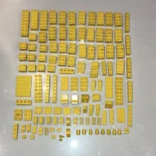 LEGO Vintage Yellow Bricks Plates & Parts Bulk Lot Seats