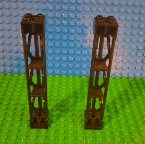 Lego Black Support 2x2x10 Girder Triangular Vertical. Bulk Lot 2pcs