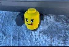 LEGO Minifigure Head Yellow Smirk Face Tow Hitch Ball Cover