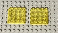 (2) LEGO Part 4213- Trans-Yellow Hinge Vehicle Roof 4x4 Classic Space 6928, 6951