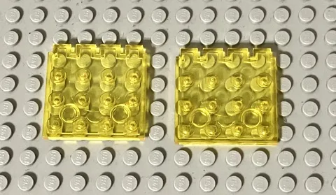 (2) LEGO Part 4213- Trans-Yellow Hinge Vehicle Roof 4x4 Classic Space 6928, 6951