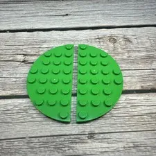 LEGO Parts Plate Round Corner 4x8 Double BRIGHT GREEN (2) Part # 22888
