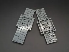 LEGO - 2x - Vehicle Base - 6x16x1 2/3 with 4x4 Rec. Cntr. Grey - 52037