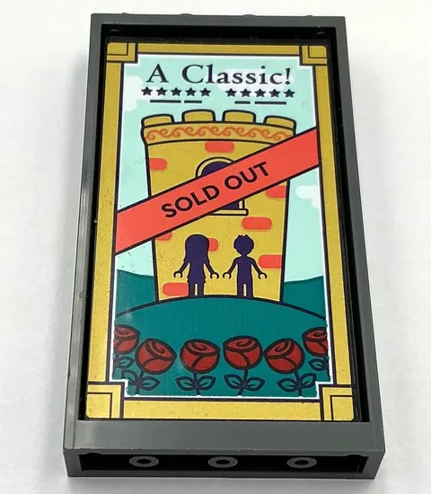 Lego New Black Glass for Window 1 x 4 x 6 with Theater Poster with A Classic!