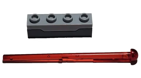 Lego 15301c01 Projectile Launcher 1x4 Spring Shooter With Translucent Red Dart