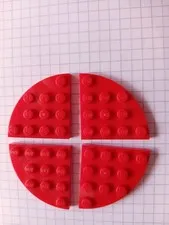 No 97 4 X Lego Sheets 4x4 Round Corner 30566 Red