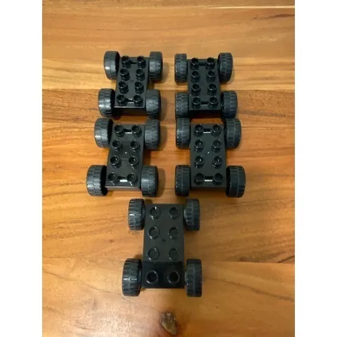 LEGO Duplo Black Vehicle Chassis Car Truck Base Lot of 5 Pieces 2x4 Studs