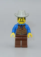 LEGO Cowboy vest blue shirt Western minifigure 6765 Gold City Junction