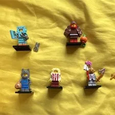 LEGO Minifigures Series 15 Lot of 5 w/ Accessories Wolf Guy Astronaut