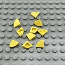 LEGO Tile - Bright Light Yellow - Round 1 x 1 Quarter - QTY x 10