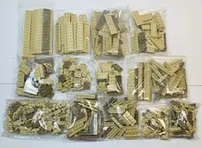 Lego Tan Plates 600pc Lot 2x16 2x14 2x12 2x10 2x8 2x6 2x4 2x3 2x2 1x12 1x10 1x8+