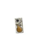 LEGO Tile 1 x 2 with Black Spider, White Bone and Brown Bag Pattern inv.477