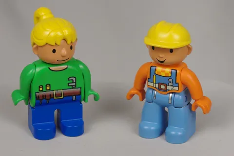 LEGO DUPLO Bob the Builder Bob & Wendy Figures Lot of 2 Vintage Construction