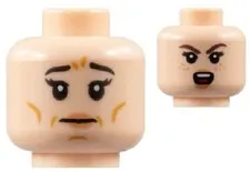Lego HERMIONE/MAFALDA MINIFIG HEAD Female Light Nougat Wrinkles/Angry D196