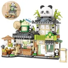 Panda House Mini Building Blocks, MOC Creative Japanese Toy Model Kit 612...