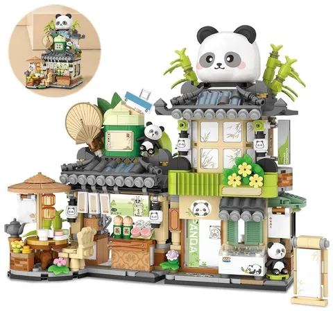 Panda House Mini Building Blocks, MOC Creative Japanese Toy Model Kit 612...