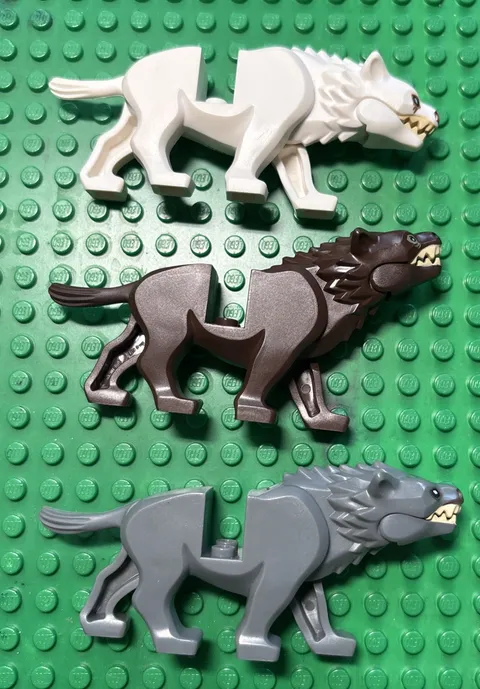 LEGO Warg Animal Figures Lot of 3 White Brown Gray Lord Of Rings Hobbit