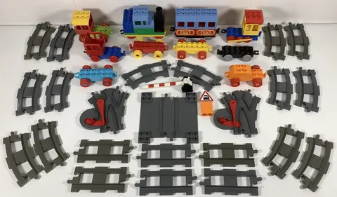 LEGO DUPLO LOT OF TRAIN CARS TRACKS REPLACEMENT PARTS LOT OF 54 PIECES