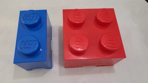 LEGO Storage Brick 4 Knobs Red Toy Storage Container Stackable Box 10"x 10"x7"