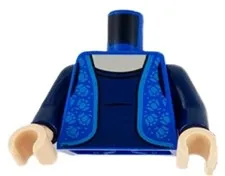 Lego 71028 HP Lily Potter Minifig TORSO Dark Blue Shirt Blue Vest Rose Part D342