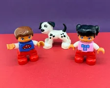 Lego ☆ Duplo ☆ Family Figures : Kids & Pet Dog - Boy & Girl Mixed Lot #1