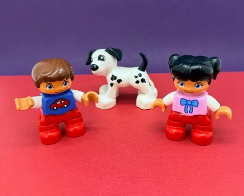 Lego ☆ Duplo ☆ Family Figures : Kids & Pet Dog - Boy & Girl Mixed Lot #1