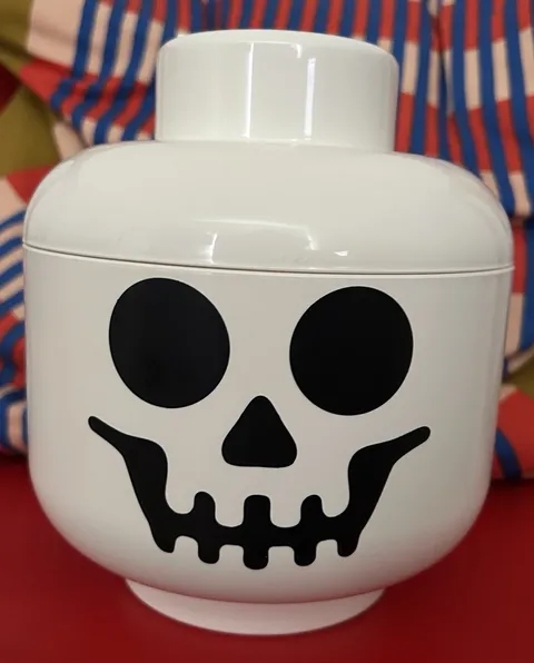 LEGO Storage Head Small Skeleton Skull Container Halloween 