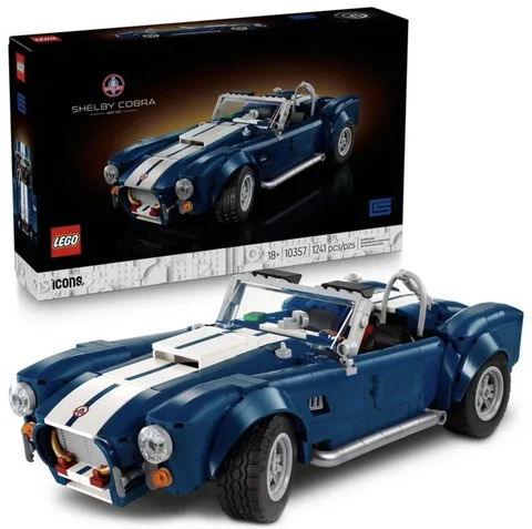 LEGO Icons Shelby Cobra 427 S/C Car Building Set 10357 -1241 Pieces - New Sealed
