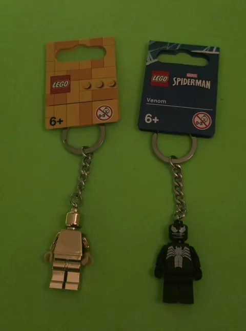 LEGO Minifigure Keychain Lot of 2 - Venom & Gold Figures