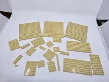 Lot of 22 LEGO Pieces Flat Plate Beige Light Brown Shade AUTHENTIC Parts