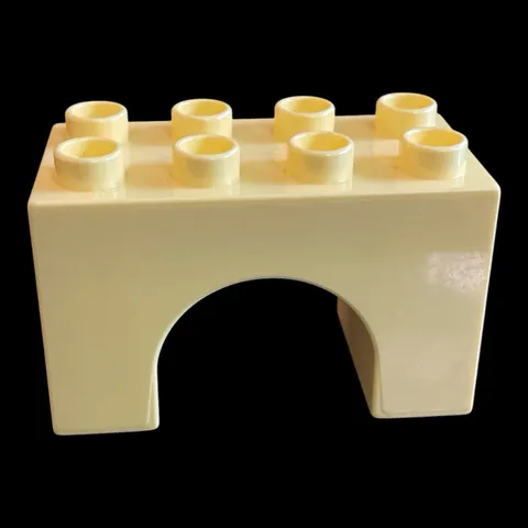 pale yellow Duplo block - 2X4 tall arched block- combined shipping (YELL36)