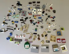 LEGO HUGE LOT of 140 Decorated Stickers Sticker Printed BRICK TILES etc (Lot 9)